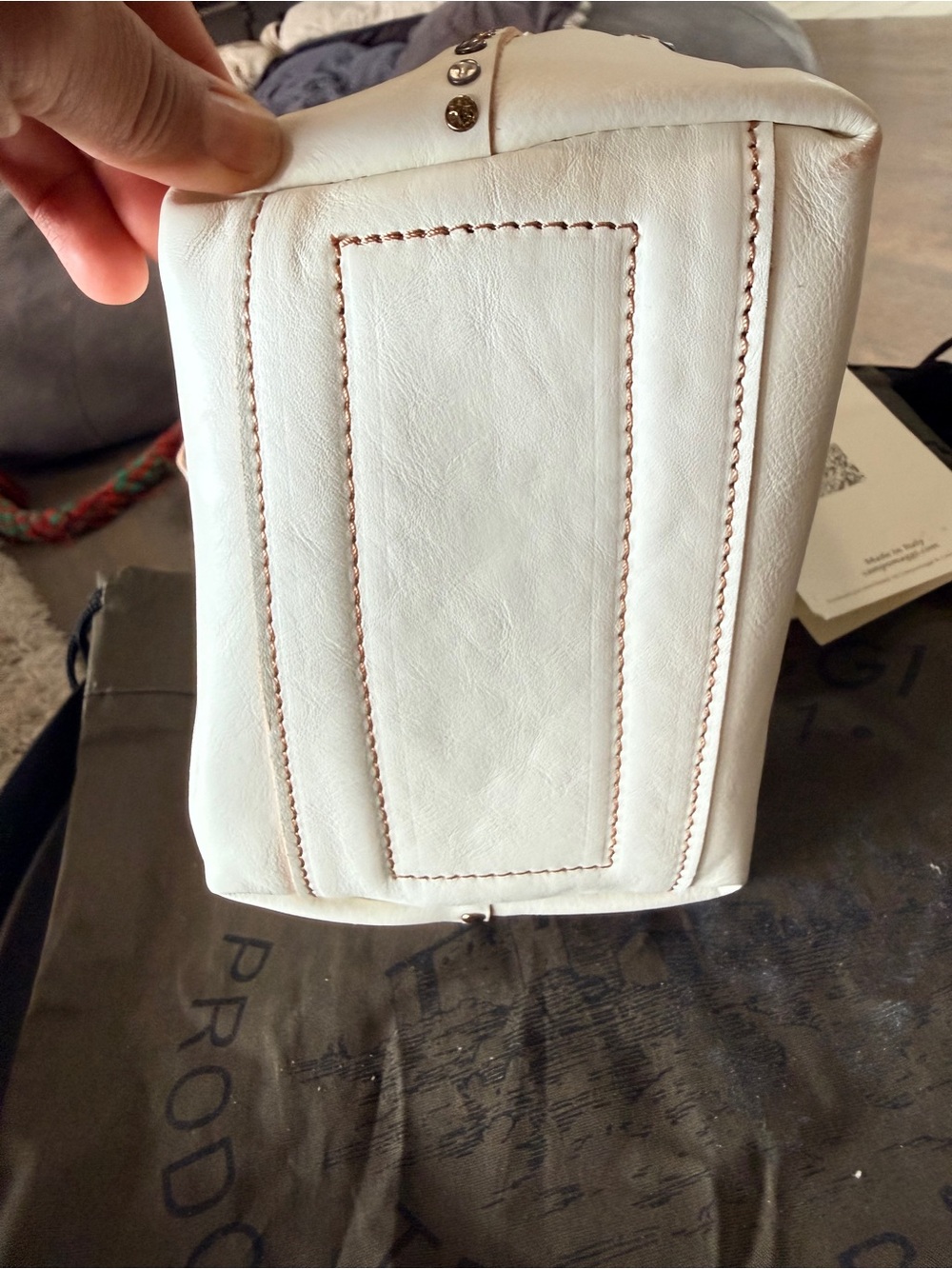 Campomaggi Shopper "Futura" bag in white leather - Picture 15 of 16
